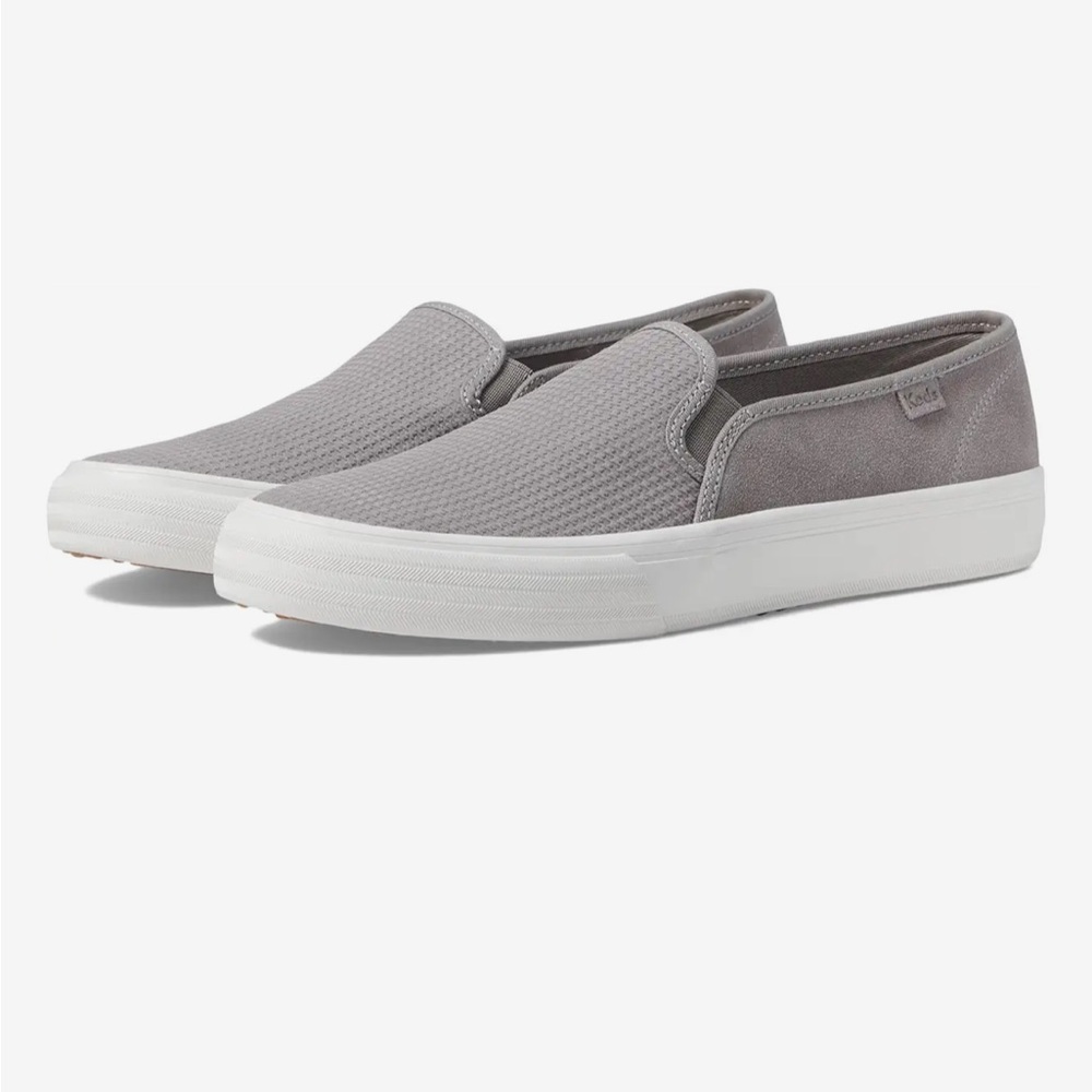 Keds double decker slip on perforated grey loafers 7.5